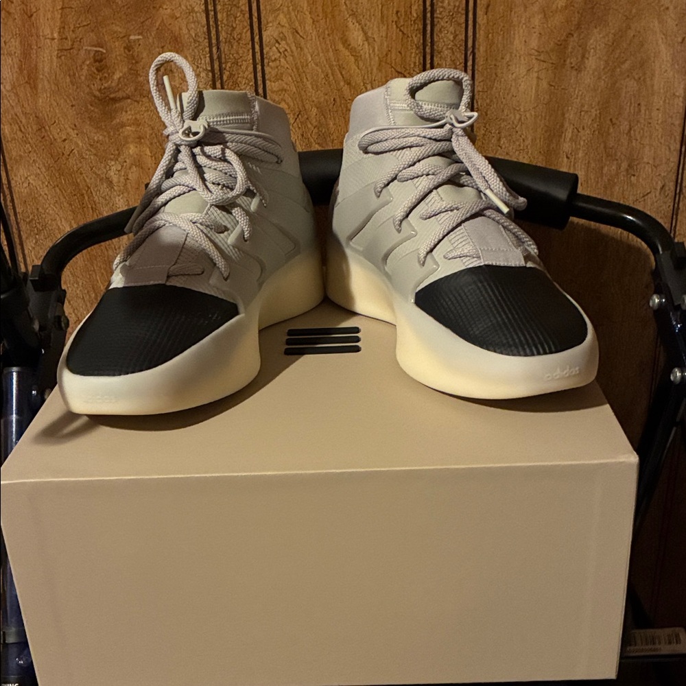Adidas Light Gray and Black Sneakers